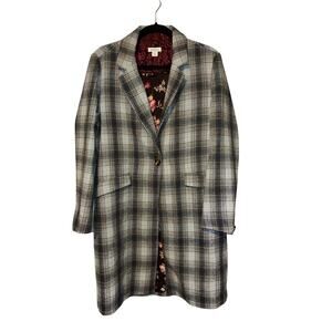 Sundance Annie Fall Coat Preppy Academia Casual Plaid Long Blazer Jacket Coat